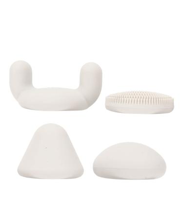 Muscle massage head accessories-set with 4 mini massage device substitute heads made of safe silicone-relieves fatigue and offers a deep-effective massage-light gray depth tissue heads