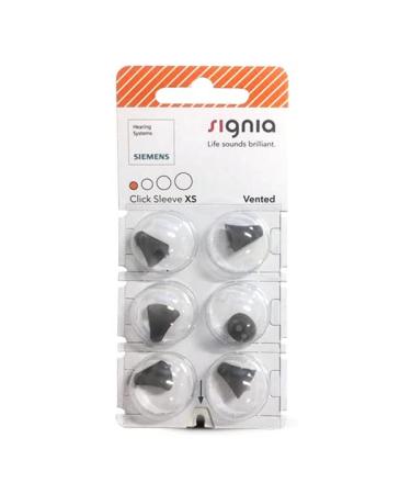 Signia Click Sleeves Vented (6 pieces) for Siemens Signia and Audio Service IdOs and Ex-Receivers (XS)