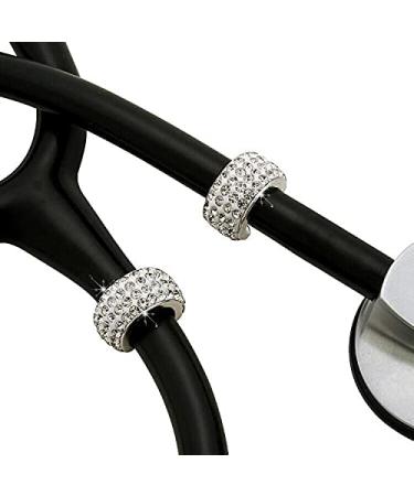 Bling Stethoscope Charms 4 Pack: Name Tags & Crystal Charms for Nurses, RTs, Vets - Violet Kiss Crystal (Silver/Purple/AB/Pink) - Buy Online on GoSupps.com