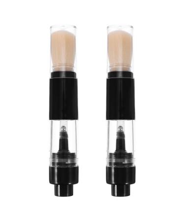 Beaupretty 2pcs Pressed Powder Brush Portable Refillable Makeup Brush Travel Blush Brush for Women Girls