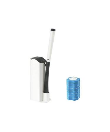 Wand Kit Disposable Head Cleaning Brush with 10 Disposable Refill Heads Powerful Cleaning System Toilet Wand Kit Strong Decontamination Brush for Toilet (Black)