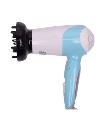 Foldable Lightweight Blow Dryer Ionic Hairdryer Mini Travel Hair Dryer Healthy Hairdryer Fast Drying 1200W 2 Temperatures and 2 Styling Nozzle Lightweight Low Noise Fast Drying Portable Travel Blue