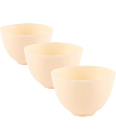 EXCEART Large Mixing Bowl Set - 3 Pcs Facial Mask Bowls for DIY Beauty Care - Ideal for Eye Masks - Yellow Color - Buy Online on GoSupps.com