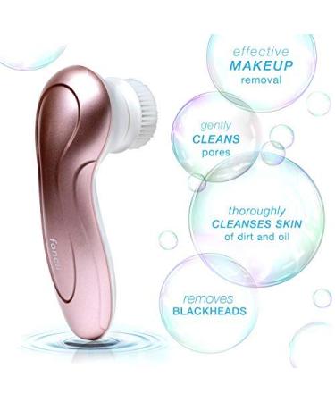 Fancii Waterproof Facial Cleansing Spin Brush Set - 3 Exfoliating Heads for Gentle Exfoliation and Deep Scrubbing - Complete Face Spa System (Blush) - Buy Online on GoSupps.com