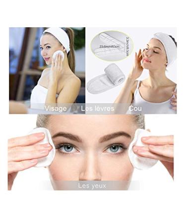 Eco-Friendly Reusable Cotton Makeup Remover Pads - 28-Piece Bamboo Set with Laundry Bag & Headband | Washable & Super Soft - Buy Online on GoSupps.com