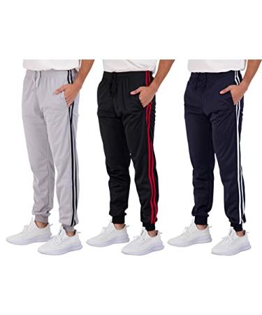 Real Essentials 3 Pack: Boy's Active Athletic Casual Jogger Sweatpants with Pockets Medium Set 2