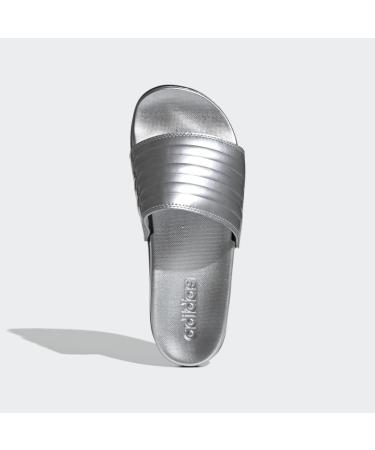 adidas Women's Adilette Comfort Slides Sandal - Silver Metallic - Size 8 - Buy Online on GoSupps.com