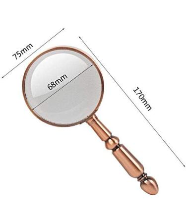 Magnifying Glasses Vision aids Reading Magnifying Glass Hand Held Bronze Metal Retro Reading Newspaper HD Optical Glass Old Man Reading Magnifying Glass Lupe Stationery Office Supplies 1PCS Better - Buy Online on GoSupps.com