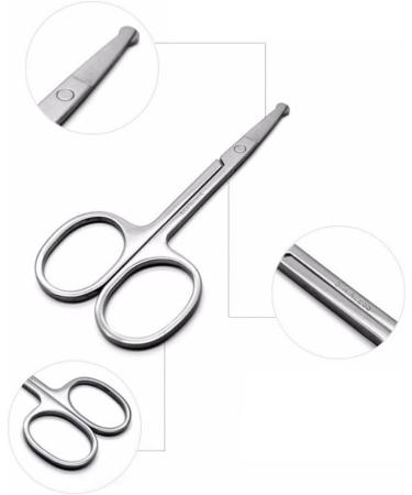 Professional Facial Hair Scissors Solid Stainless Steel Scissors Round Safety Scissors for Eyebrows Eyelashes Nose Hair Ear Hair Mustache Trimming Facial Hair Scissors - Buy Online on GoSupps.com