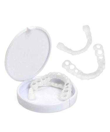 1 pair of snap on teeth veneers for men and women cover their teeth fake tooth trust smile temporary artificial teeth covers fake teeth veneers for men