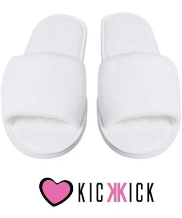 10 Pairs of Disposable White Slippers - Open Tip Waterproof Soft - Ideal for Hotels Spas & Wellness Centers - Buy Online on GoSupps.com