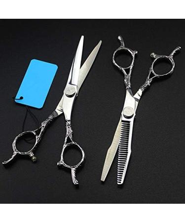 Hair Cutting Scissors 6 '' Professional Japan 440c Retro Two-Tailed Hair Scissors Haircut Scissor Thinning Barber Cutting Shears Hairdresser Scissors Set - Buy Online on GoSupps.com