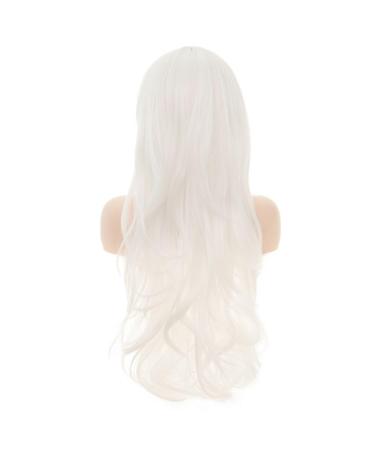 White Long Curly Wig for Women Wavy Synthetic Fiber Cosplay & Daily Wear - Buy Online on GoSupps.com