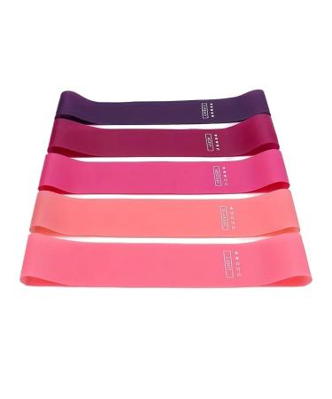GHYZYTKCG 5PCS Gradient Resistance Belt Silicone Elastic Belt Fitness Arm Upward Squatting Elastic Belt Yoga Pulling Belt Rojo
