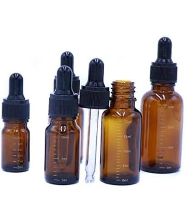 3 Pcs Empty Refillable Amber Glass Graduated Dropper Bottle Essential Oil Cosmetics Elite Fluid Container Jar Pot Holder with Glass Pipette Dropper (10ml/0.34oz) - Buy Online on GoSupps.com