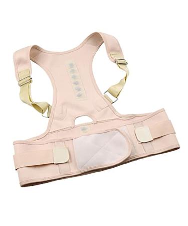 Posture Key Support Corrector Magnetic Therapy Back Straight Shoulder Strap Belt Proper Adjustable Male & Female (Color : Beige Size : XXXL 95-105cm) vision Biege XXXL 95-105cm