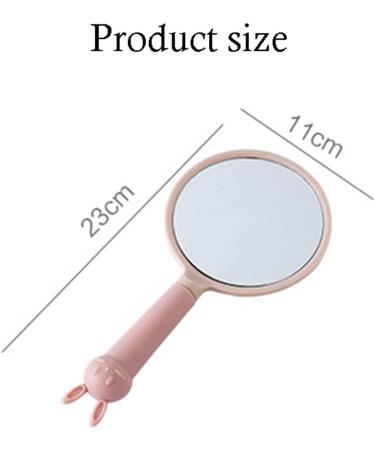 Cartoon Bunny Ear Handheld Makeup Mirror - Blue | Beauty Salon Vanity Mirror - Buy Online on GoSupps.com
