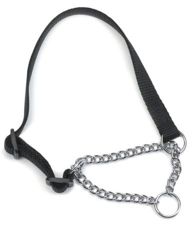 Anol Heritage Nylon & Chain Check Collar Black - Sizes 2-4 (35-45cm) - Buy Online on GoSupps.com