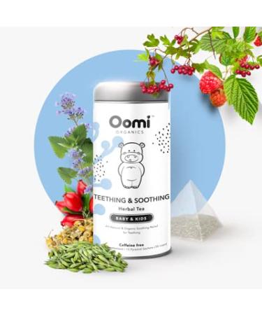 Oomi Baby Teething Relief Herbal Tea - Natural & USDA Organic - 30 Servings - Safe for Infants - Chamomile for Oral Pain Relief - Buy Online on GoSupps.com