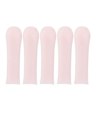 FRCOLOR Ear Spoon Replacement Accessories 5pcs Silicone Ear Cleaner Tips Reusable Ear Spoon Tips Covers Sleeve Ear Wax Removal Tool (Rose)