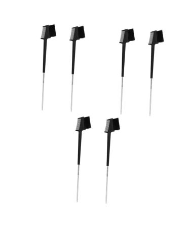 Housoutil 6 Pcs Double Head Eyebrow Comb Brow Brush Mascara Tool Black Brush Women Makeup Brush Cosmetic Tool Practical Brush Makeup Tool Eyelash Separator Tool Noire Edge Miss Broken Hair 21x4cmx3pcs Blackx3pcs