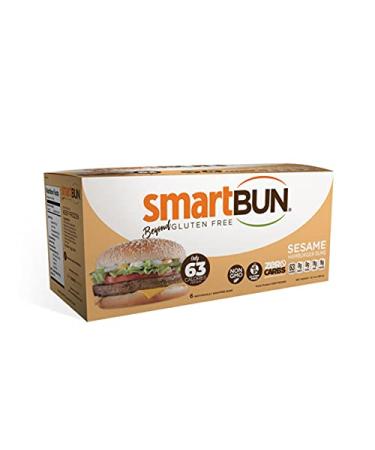 Smart Baking Company Smartbuns, Gluten Free, Sugar Free and Carb Free Buns (Sesame, Singles Sesame Single Box (Pack of 6)