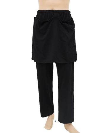 Daily Wear Adult Open Crotch Pants Easy to Wear and Take Off Postoperative Nursing Pants Skin-Friendly and Breathable Medium Black