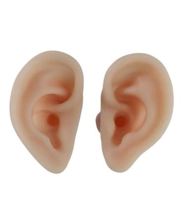 Simulation Ear Model - 1 Pair Soft Silicone Artificial Ear Model - Acupuncture Practice Human Left Right Ear Model - for Piercing Practice Jewelry Display Props