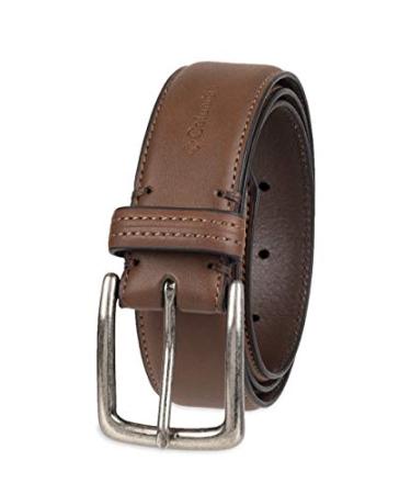 Columbia Mens Trinity Logo Everyday Casual Dress Belt, Regular and Big and Tall Sizing Medium (34-36) Brown