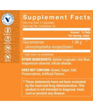 The Vitamin Shoppe Glucomannan 1.99GM Capsules - Supports Fullness & Blood Glucose Levels - Konjac Root Soluble Fiber - Buy Online on GoSupps.com