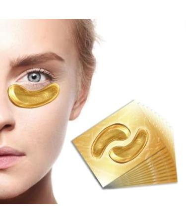 x10 Pair Crystal Collagen 24K Gold Powder Gel Eye Mask Sheet - Anti Aging Under Eye Patches Dark Circles & Puffiness Skincare Anti Wrinkle