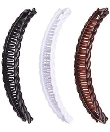 2 Pieces 1 Black and One Brown Tart Banana Clips Long Hair Clips Banana Hair Comb Fish Grip Hair Clips Plastic Other Gemstones Hair Accessories - Buy Online on GoSupps.com