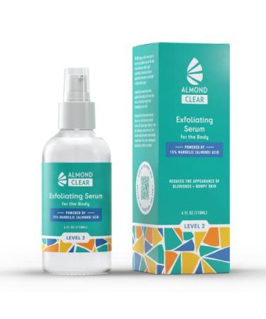 Almond Clear Level 2 Serum | Mandelic Acid Body Serum for Acne Folliculitis Aging Skin Ingrown Hairs Dark Spots on Face Chest Butt Back Thighs Arms | 4 oz 4 Fl Oz (Pack of 1)