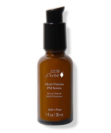 100% PURE Multi-Vitamin PM Face Serum Anti-Aging Night Moisturizer Feeds Thirsty Skin with Retinol & Potent Antioxidants from Vitamin C Nightly Facial Skincare Restore & Rejuvenation - 1 Fl Oz