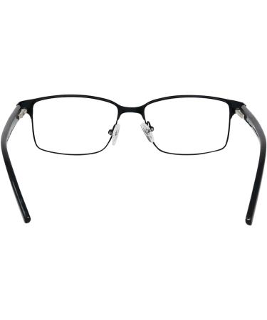 Mini Thin Metal Reading Glasses - Rectangular 2.5 Diopter - Black | Free Case | Stainless Steel Frame - Buy Online on GoSupps.com