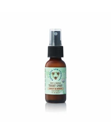 Savannah Bee Company Sweet & Minty Propolis Spray 1 Fl Oz! Natural Throat Soother! Blend 5-Ingredient Bee Honey Throat Spray! Gluten Free, Nut Free and Soy Free! (Strong & Minty)