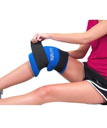 Cool Relief Reusable Soft Gel Hot and Cold Knee Wrap Knee Pain Surgery Torn ACL Fits Right or Left Knee Knee Ice Wrap w/ Extra Gel Pack