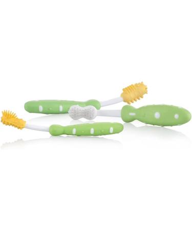 Nuby ID754 3 Piece Toothbrush Set - Soft Bristles Fun Colors for Kids | International Shipping Available - Buy Online on GoSupps.com