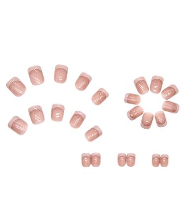 French Square Press on Fake Nails - 24Pcs Pink Gradient Full Cover Short Acrylic False Nails for Women and Girls - Buy Online on GoSupps.com