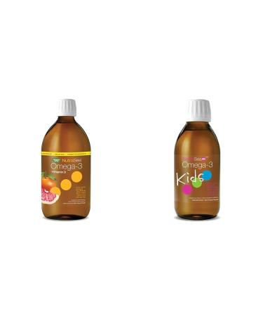 Nature's Way NutraSea Omega-3 and Vitamin D Supplement - Fish Oil with EPA and DHA - Grapefruit Tangerine 500 ml Liquid & Nature's Way NutraSea Kids Omega-3 and Vitamin D Supplement - 200 ml Liquid