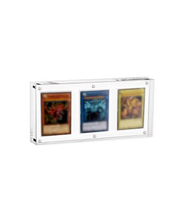 Cutora Card Display Frame, Clear Acrylic Triple Cards Stands 35PT TCG Transparent Cards Case Universally fit for Standard Card, Sports Cards, Baseball Cards (80mm, 1Pack)