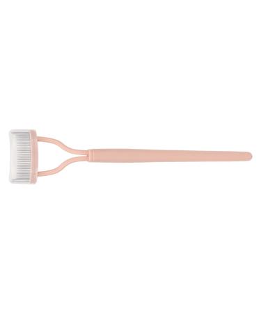 Mascara Comb Arc Shape Stainless Steel Teeth Pink Straight Handle Eyelash Brush Separator For Lady Makeup