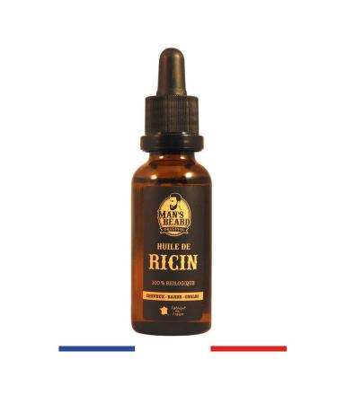 man's beard - Castor oil 100% organic pure and natural - 30 ml - Care for beard hair nails
