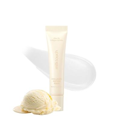 milktouch Vegan Glow Up Collagen Lip Balm Hydrating Lip Care with Collagen Peptide PDRN Cica & Shea Butter for Dry Lips Repair Anti-Aging Non-Sticky Moisturizer for Fuller Lips(15g) #Vanilla Cake