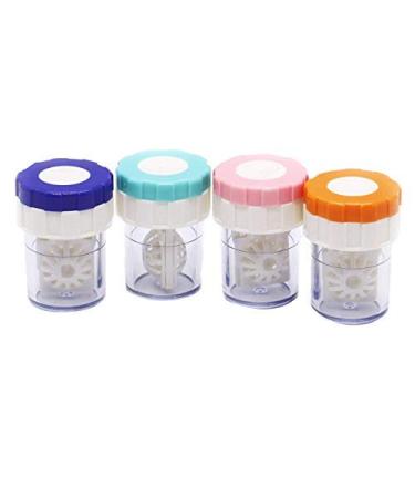 PRINDIY Annual Contact Lens Cleaner Contact Lens Case Washer Cleaning Lens Case 4-Piece Multicolor