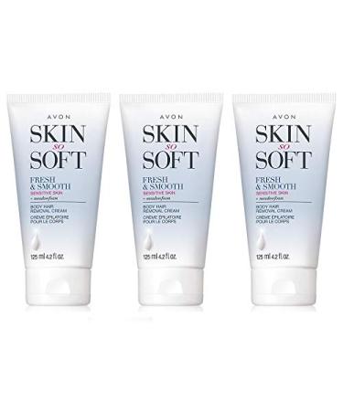Avon Skin So Soft Fresh & Smooth Sensitive Skin Body Hair Removal Cream Set of 3