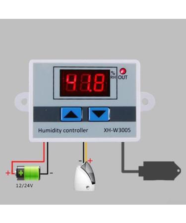 Buy Digital Moisture Controller - 12V/220V Hygrometer & Hygrostat with Sensor & Cable Control Switch for Precision Moisture Management - Buy Online on GoSupps.com