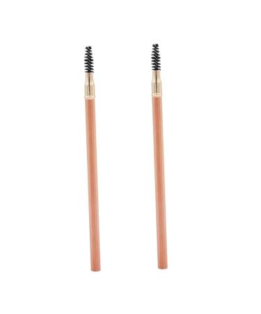 Healeved 2pcs Double Ended Eyebrow Pencil with Brush Dark Brown Eyebrow Pencils Eyebrow Drawing Pencils Wood