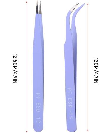 Wear-Resistant Stainless Steel Tweezers Kit for Nail Art - Professional Manicure Tools (Purple) - Buy Online on GoSupps.com