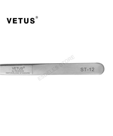 Vetus TS-12 Stainless Steel Tweezers Straight Tip for Eyebrow Extensions 135mm | Precision Beauty Tools - International Shipping Available - Buy Online on GoSupps.com